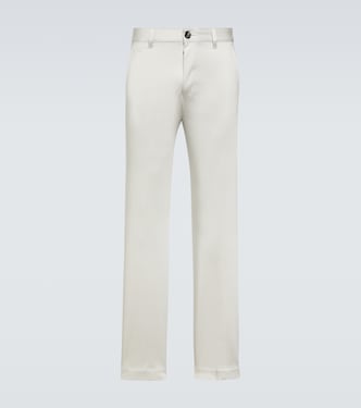 Straight cotton satin chinos | Ami Paris