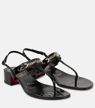 MJ Thong croc-effect leather sandals | Christian Louboutin