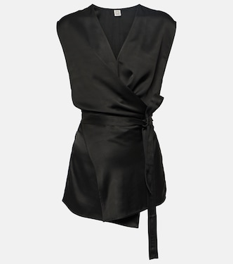 Asymmetric satin top | Toteme