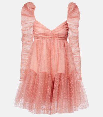 Ruched point d'esprit tulle minidress | Zimmermann
