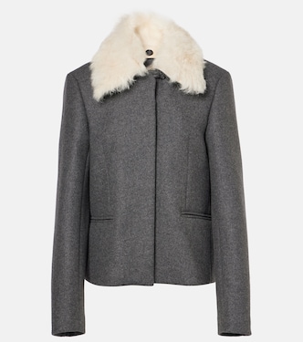 Shearling-trimmed wool-blend jacket | Toteme