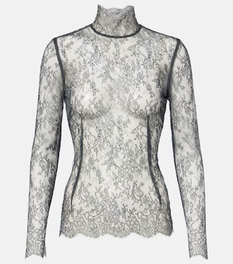 High-neck floral lace top | Dolce&Gabbana