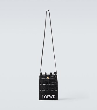 Paula's Ibiza logo raffia crossbody bag | Loewe