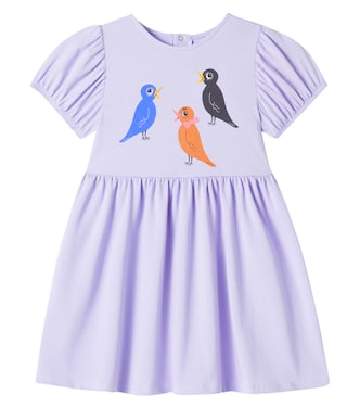 Printed cotton-blend dress | Mini Rodini