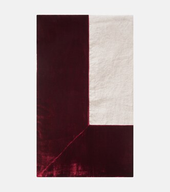 Velvet-trimmed linen tablecloth | Once Milano