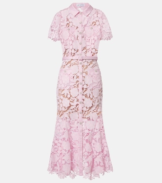 Belted lace shirt dress | Self-Portrait