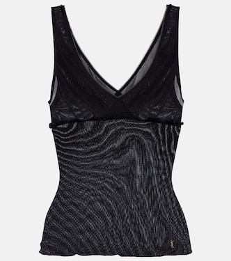 Scalloped silk satin top | Saint Laurent