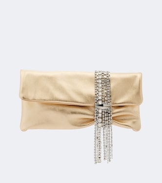 Verzierte Clutch Zandra aus Metallic-Leder | Jimmy Choo