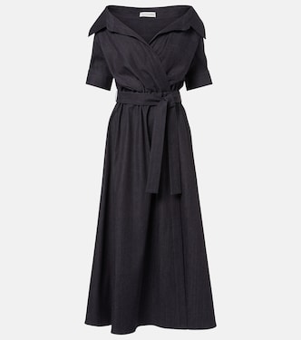 Lydia wrapped denim midi dress | Altuzarra