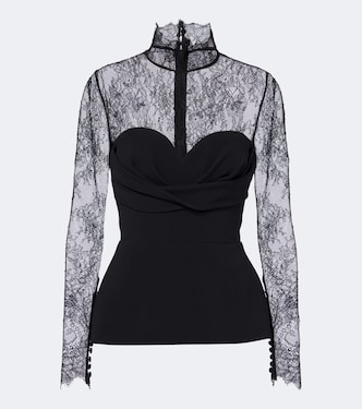 Lace-trimmed bustier top | Elie Saab
