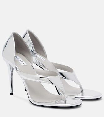 Sandalen Infradito aus Metallic-Leder  | Alaïa