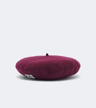 Crystal-embellished wool beret | Roger Vivier