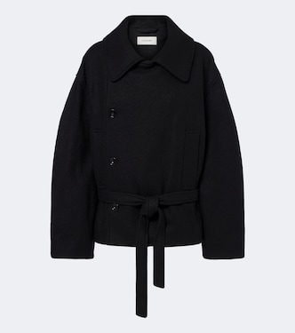 Double-breasted alpaca and wool coat | Lemaire