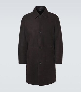 Shearling-lined suede coat | Brioni