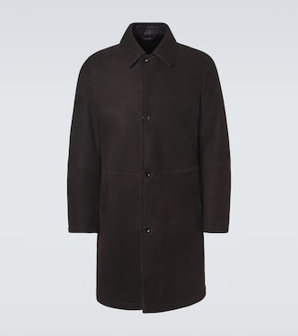 Shearling-lined suede coat | Brioni