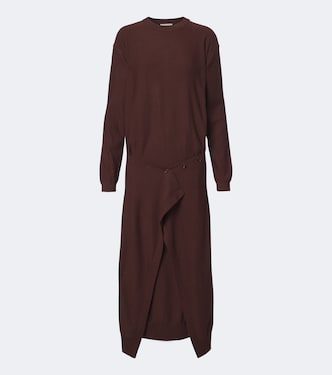 Deconstructed wool-blend midi dress | Lemaire