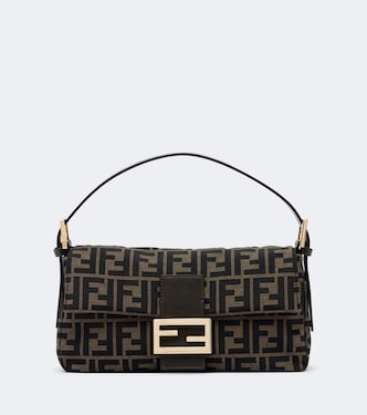 Borsa a spalla Baguette 26424 Small in jacquard FF Zucca | Fendi