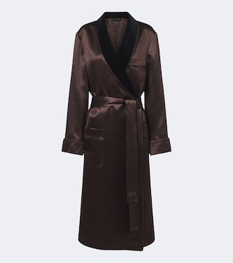 Silk satin wrap coat | Tom Ford