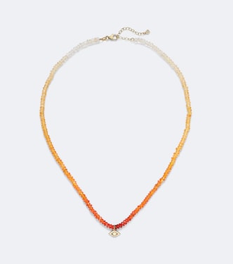 Pure Protective Eye Medium 14kt gold beaded necklace with opals | Sydney Evan