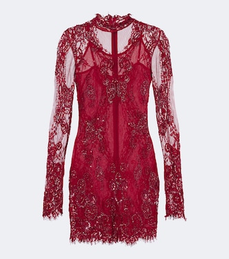 Verziertes Minikleid aus Spitze | Blumarine