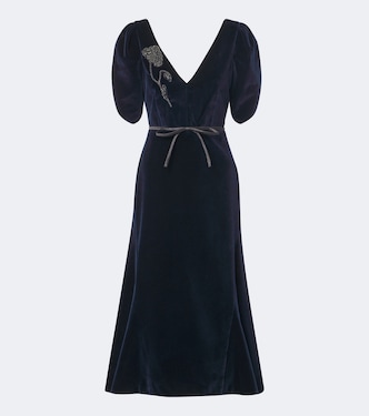 Embellished cotton velvet midi dress | Erdem