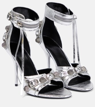 Verzierte Sandalen Cagole aus Metallic-Leder | Balenciaga
