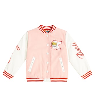 Appliqué embroidered varsity jacket | Kenzo Kids