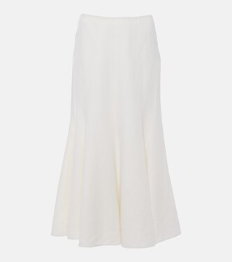 Amy linen, wool and silk midi skirt | Gabriela Hearst