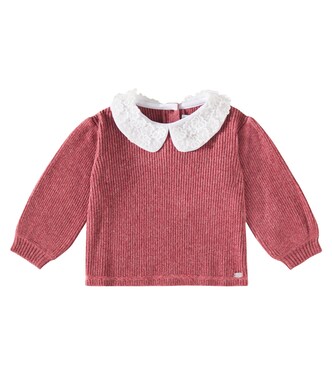 Baby lace-trimmed sweater | Tartine et Chocolat