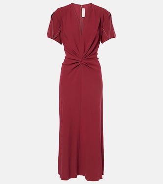 Gathered wool-blend midi dress | Victoria Beckham