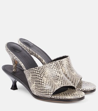 Doubles snake-effect leather mules | Jacquemus