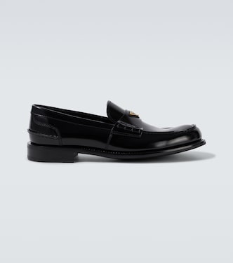 Logo leather loafers | Prada