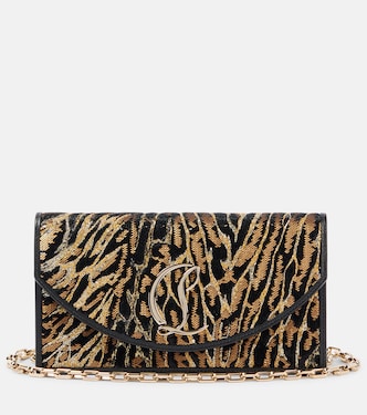 Loubi54 leopard-print crêpe satin clutch | Christian Louboutin