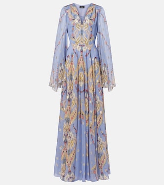 Vestido de fiesta de georgette de seda floral | Etro