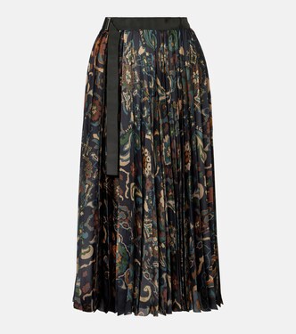 Floral pleated midi skirt | Sacai
