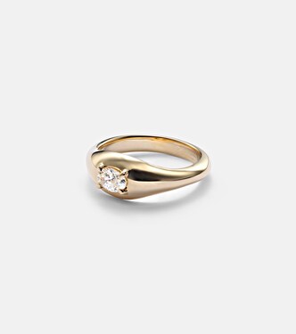 Pinky Ring Essential aus 14kt Gelbgold (585/1000) mit Diamant | Stone and Strand