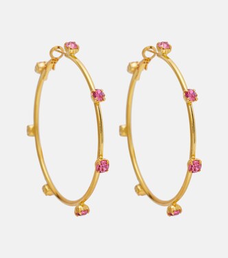 Embellished gold-plated hoop earrings | Magda Butrym