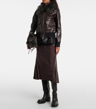 Leather jacket in brown - Sacai | Mytheresa