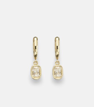 Hidden Gem 18kt gold huggies with diamonds | Octavia Elizabeth