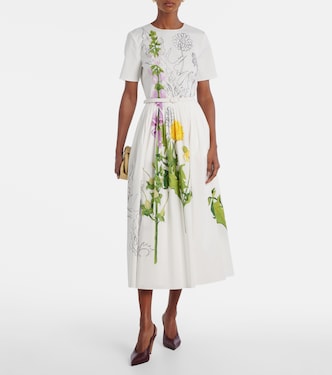 grand flora poplin midi dress Airy Poplin Midi Dress White
