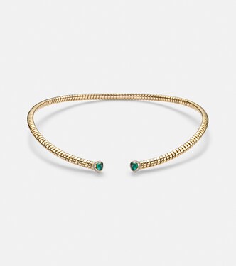 18kt yellow gold necklace with emeralds and diamonds | Marina B