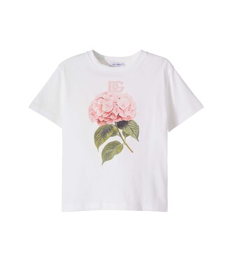 DG floral cotton jersey T-shirt | Dolce&Gabbana Kids
