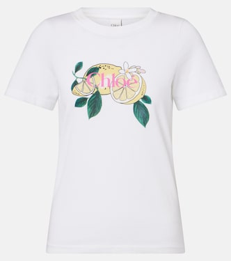 Camiseta de algodón estampada con logo | Chloé