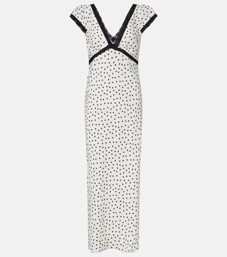 Iggy polka-dot linen-blend maxi dress | Rixo