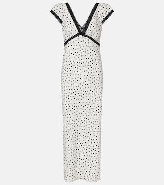 Iggy polka-dot linen-blend midi dress | Rixo