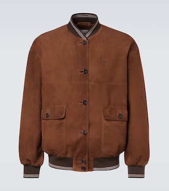 Suede bomber jacket | Miu Miu
