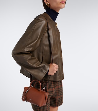 Small leather top-handle bag in brown - Max Mara | Mytheresa