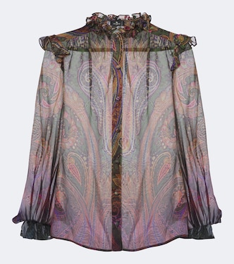 Paisley ruffled silk chiffon shirt | Etro