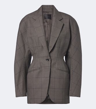 Checked oversized wool jacket | Mugler