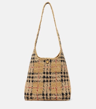 Burberry Check Medium raffia tote bag | Burberry
